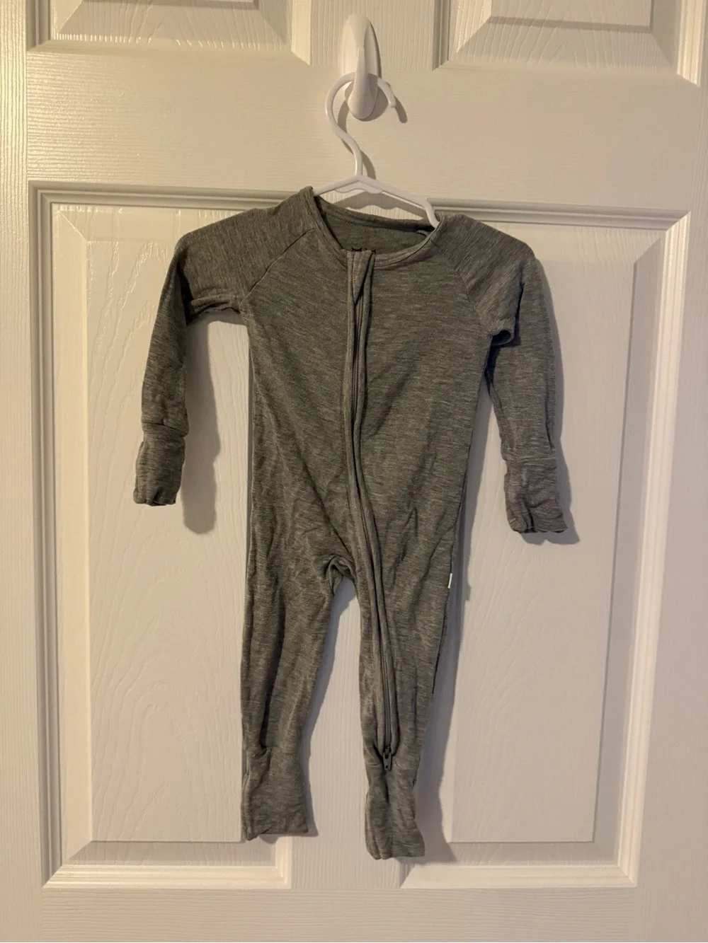 Little Sleepies Gray Long-Sleeve One-Piece Zipper Romper